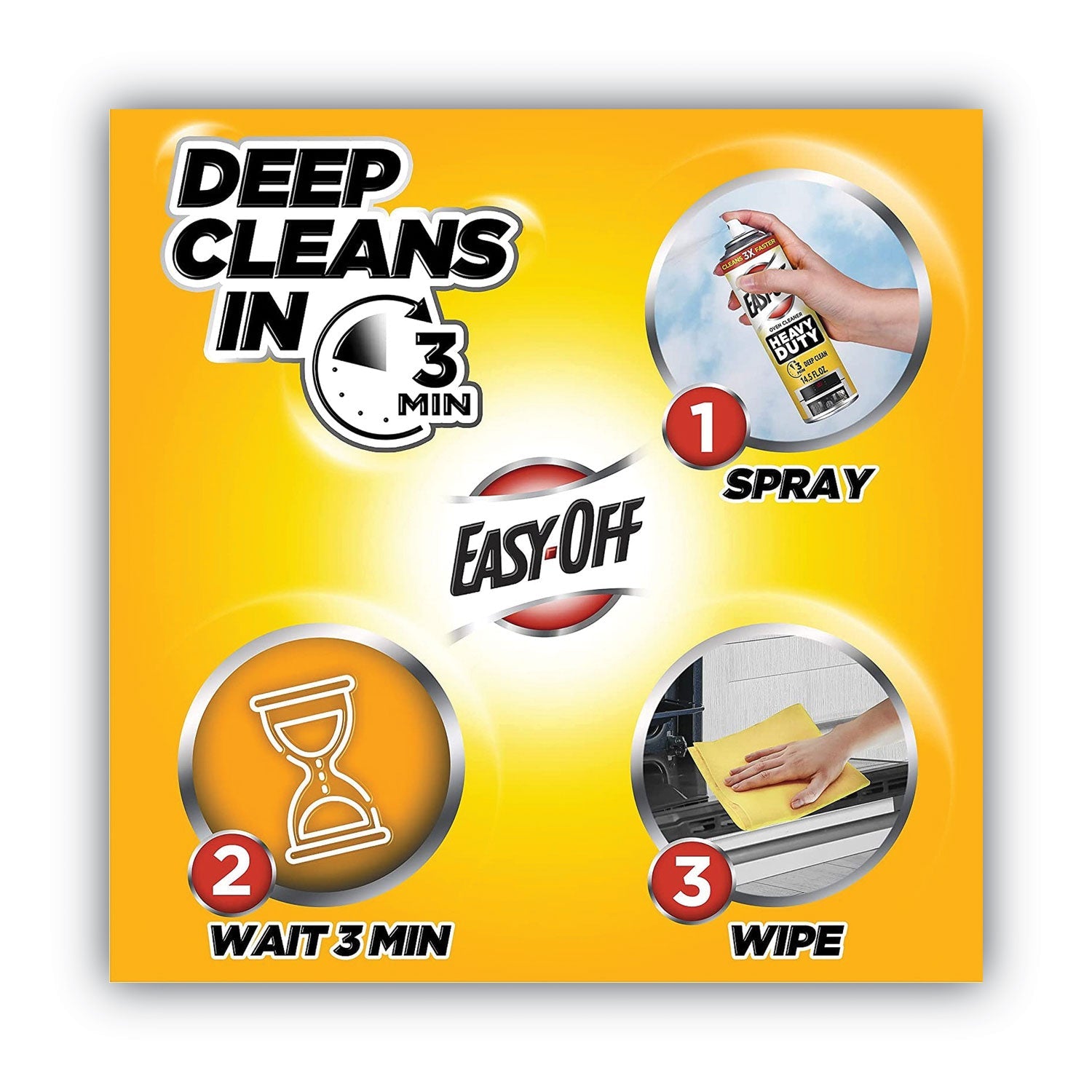 EASY-OFF Heavy Duty Oven Cleaner, Fresh Scent, Foam, 14.5 oz Aerosol Spray, 6/Carton