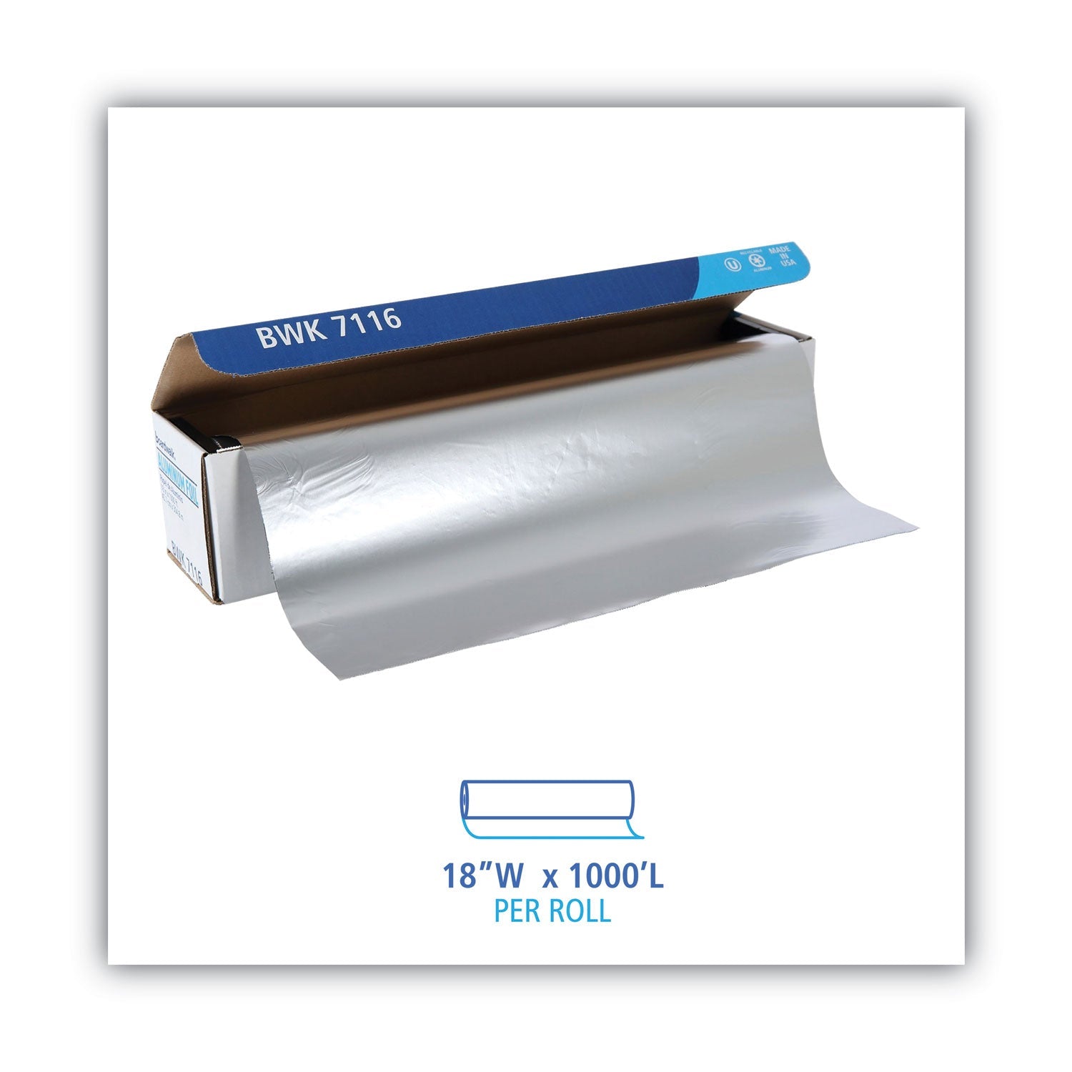 Boardwalk Standard Aluminum Foil Roll, 18" x 1,000 ft