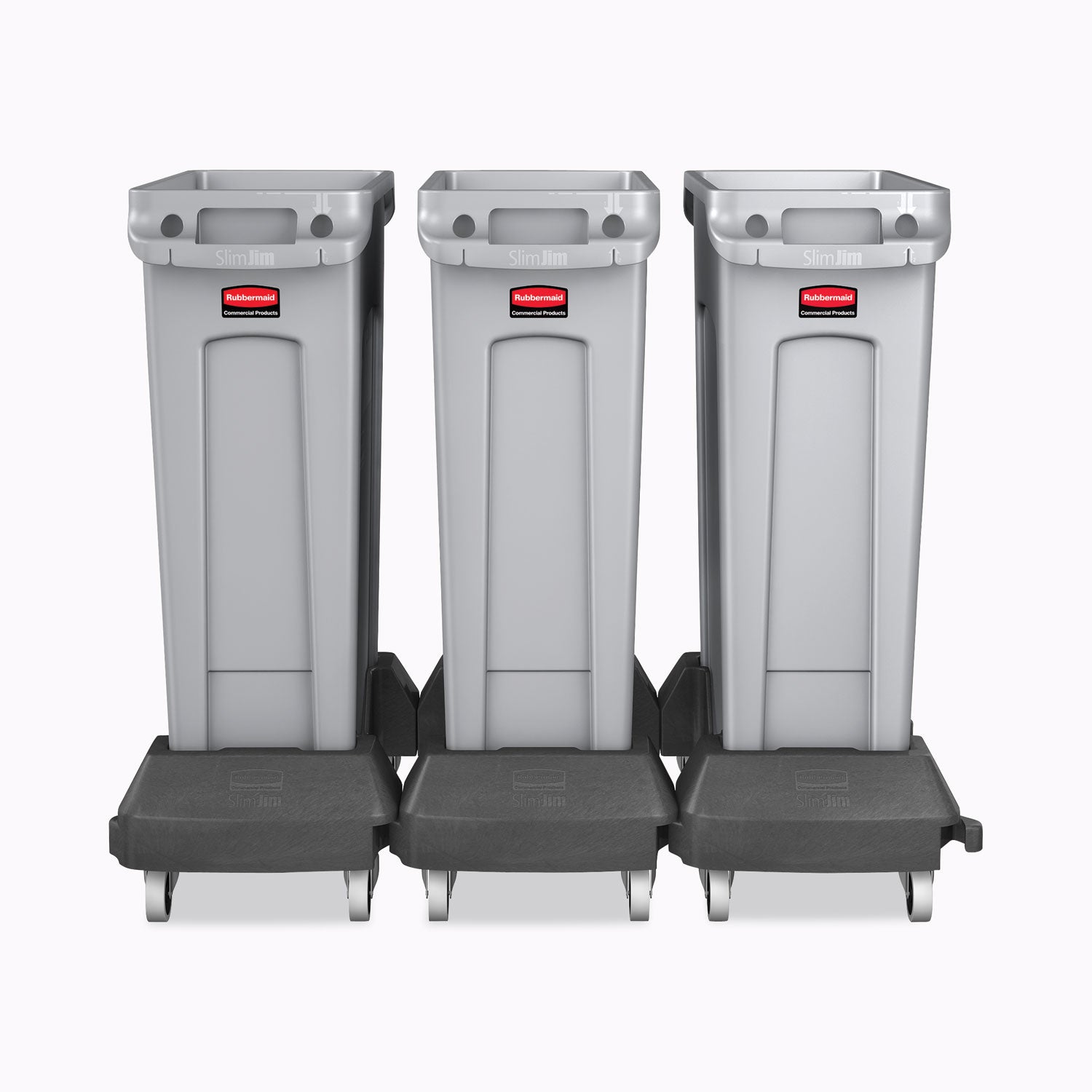 Rubbermaid Slim Jim Resin Trainable Dolly, 120 lb Capacity, 23.86 x 14.71 x 8.36, Black