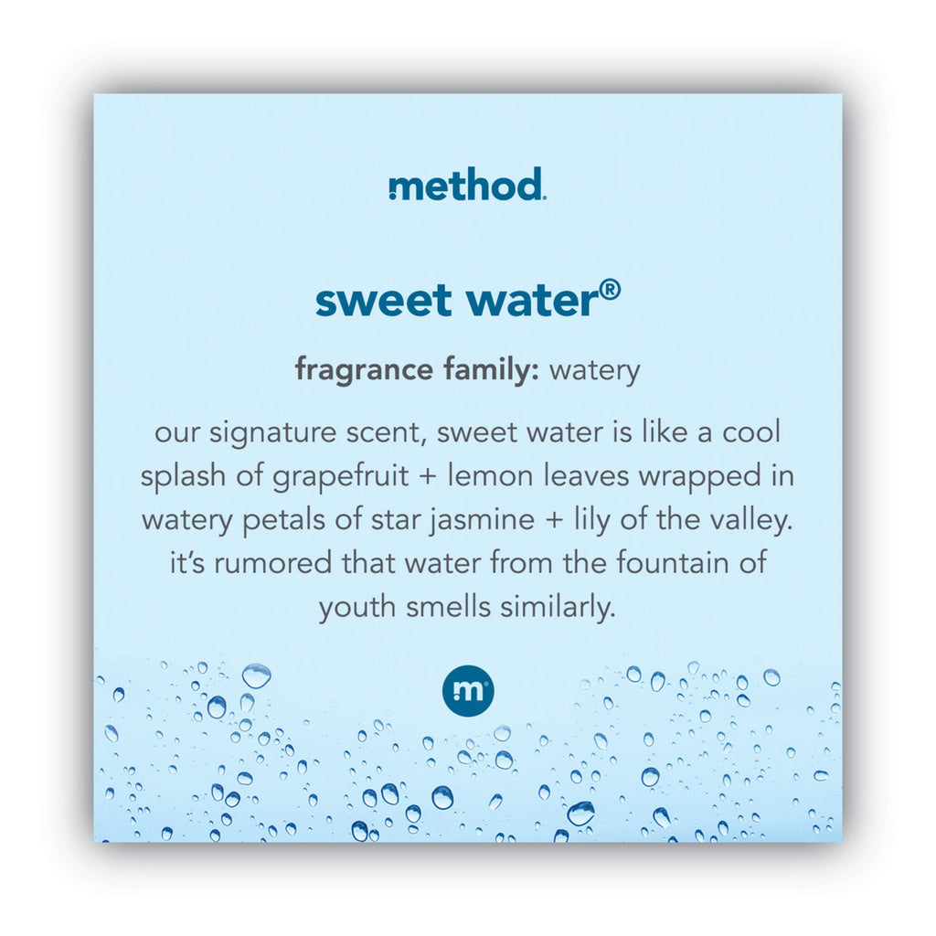 Method Foaming Hand Wash, Sweet Water, 10 oz Pump Bottle, 6/Carton