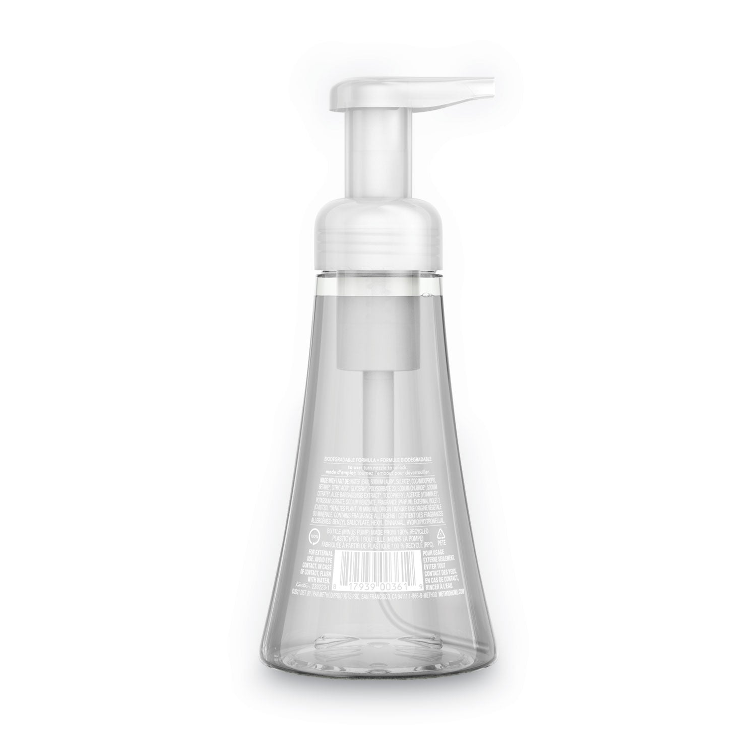 Method Foaming Hand Wash, Sweet Water, 10 oz Pump Bottle, 6/Carton