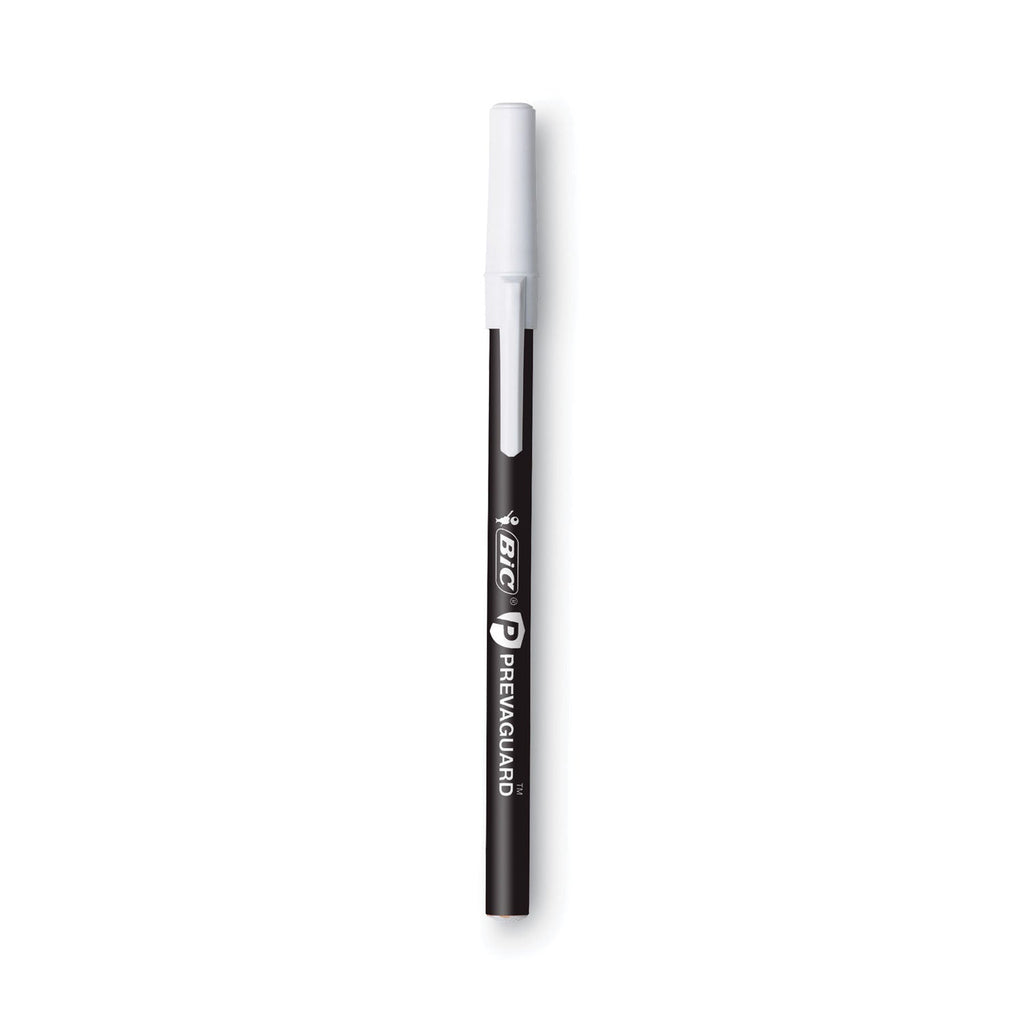 BIC PrevaGuard Ballpoint Pen, Stick, Medium 1 mm, Black Ink/Black Barrel, Dozen