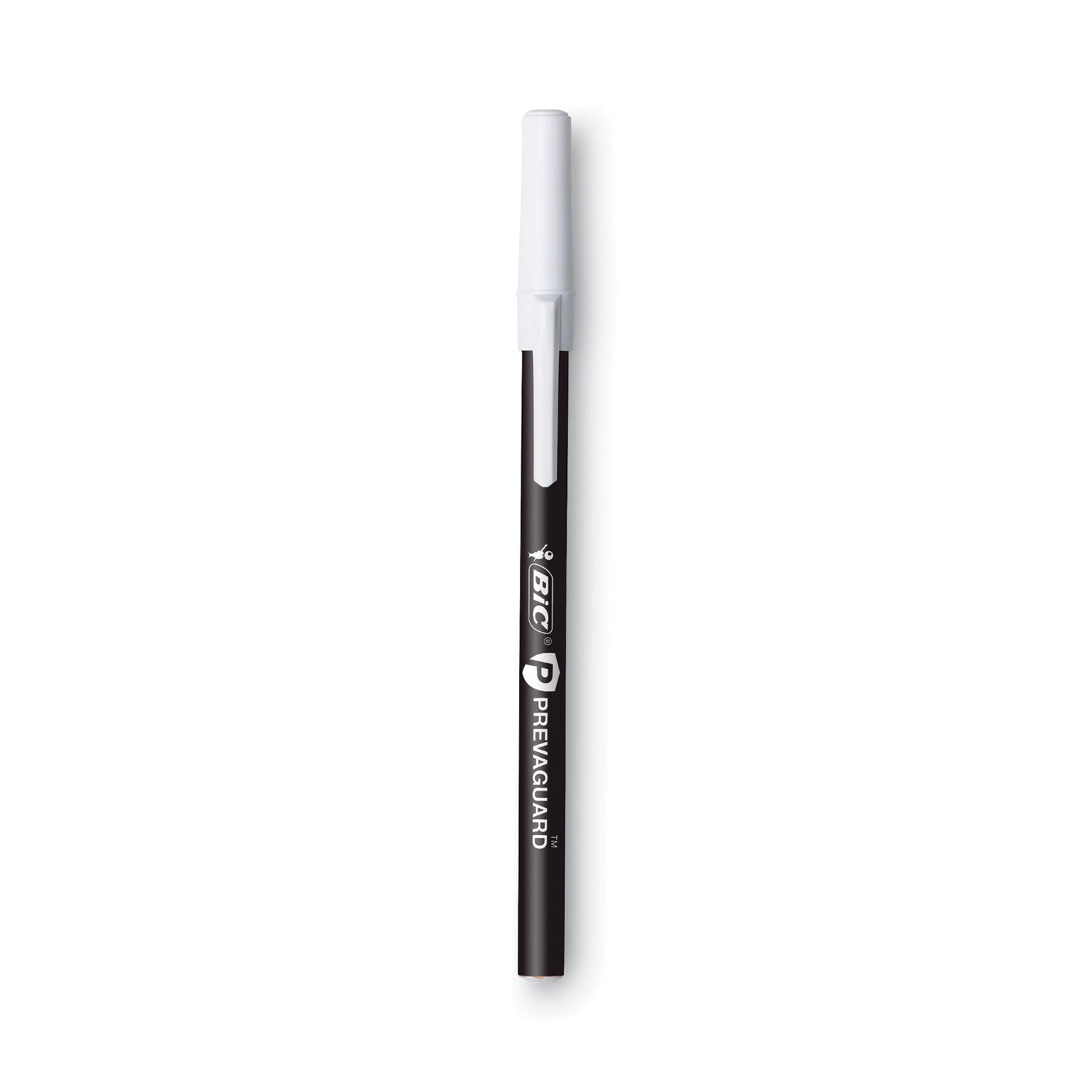BIC PrevaGuard Ballpoint Pen, Stick, Medium 1 mm, Black Ink/Black Barrel, Dozen