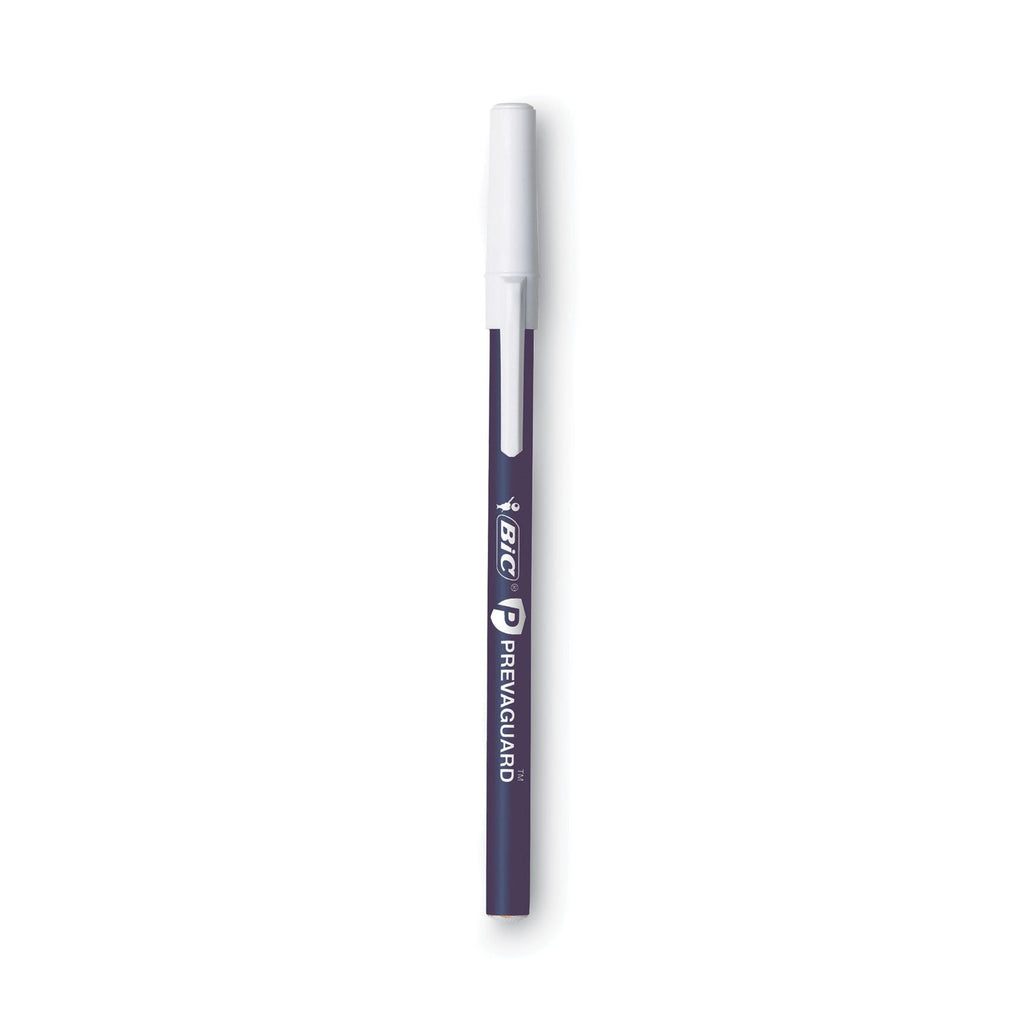 BIC PrevaGuard Ballpoint Pen, Stick, Medium 1 mm, Blue Ink/Blue Barrel, 8/Pack