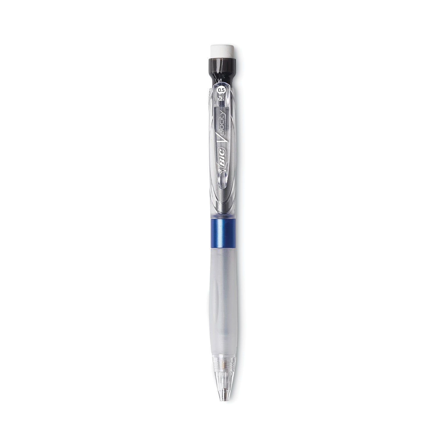 BIC Velocity Max Pencil, 0.5 mm, HB (#2), Black Lead, Gray Barrel, 2/Pack