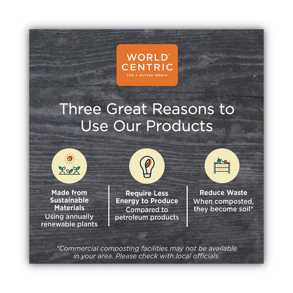 World Centric TPLA Compostable Cutlery, Fork, 6.3", White, 750/Carton