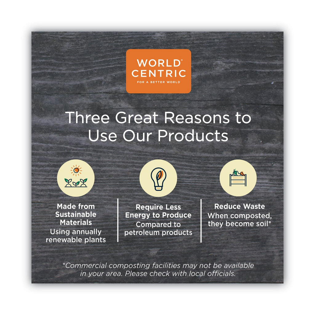 World Centric TPLA Compostable Cutlery, Knife, 6.7", White, 750/Carton