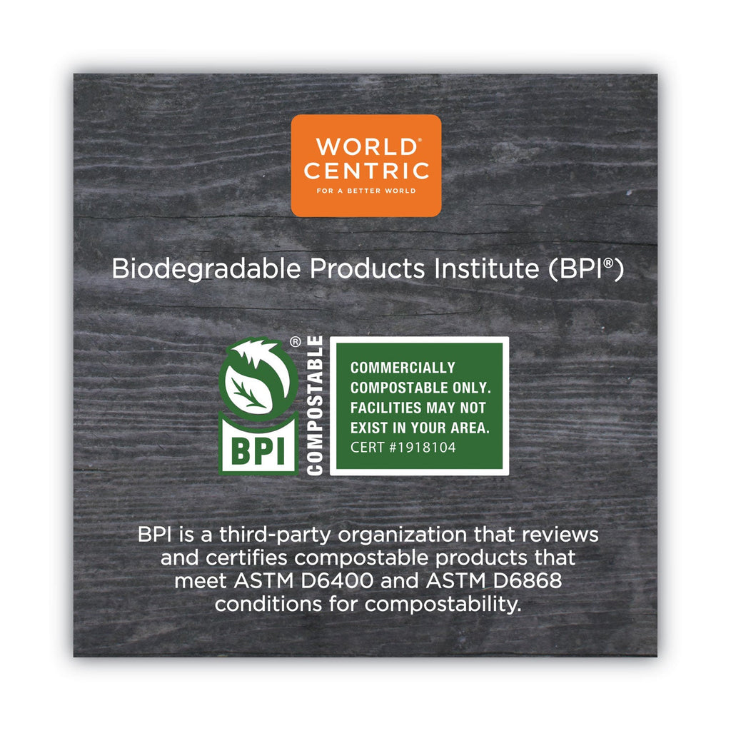 World Centric TPLA Compostable Cutlery, Fork, 6.3", White, 750/Carton