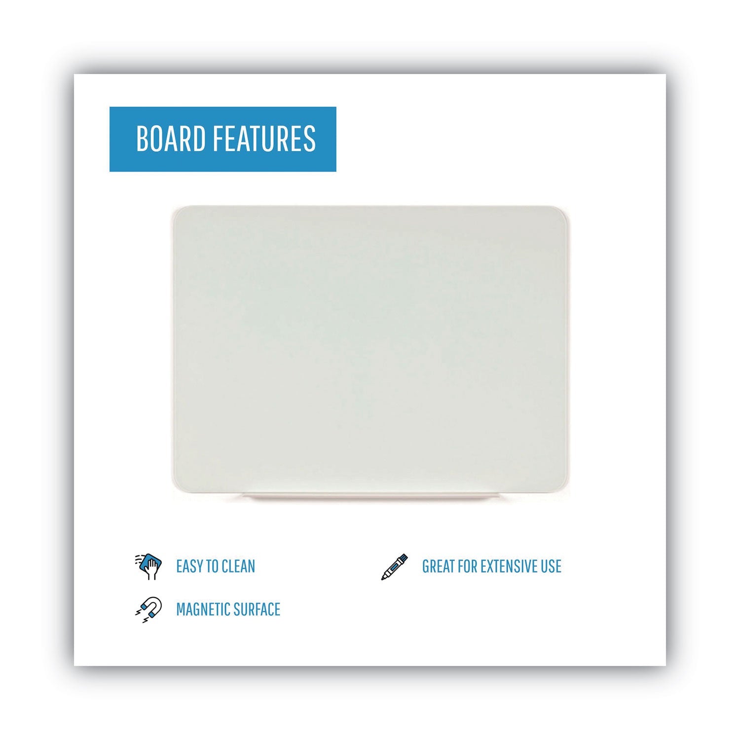 MasterVision Magnetic Glass Dry Erase Board, 36 x 24 Opaque White