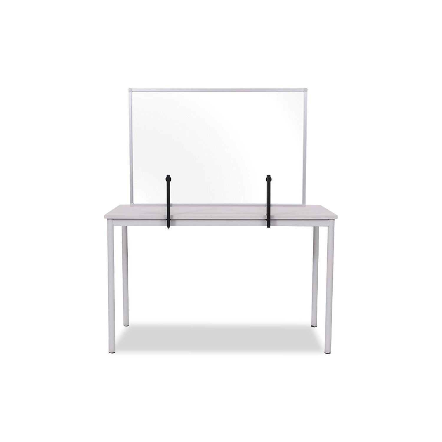 MasterVision Protector Series Glass Aluminum Desktop Divider, 35.4 x 0.16 x 23.6, Clear