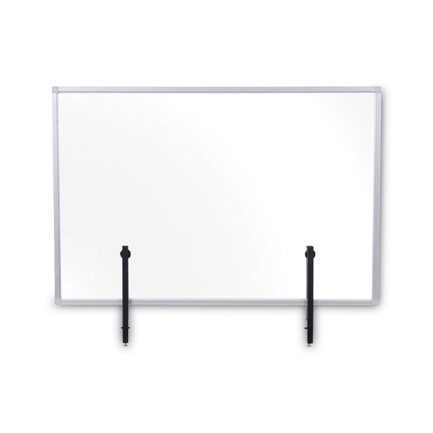 MasterVision Protector Series Glass Aluminum Desktop Divider, 35.4 x 0.16 x 23.6, Clear