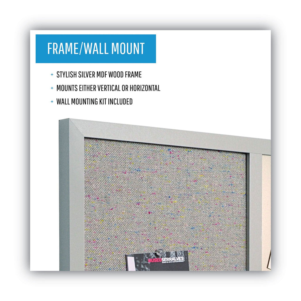 MasterVision Combo Bulletin Board, Bulletin/Dry Erase, 24X18, Gray Frame