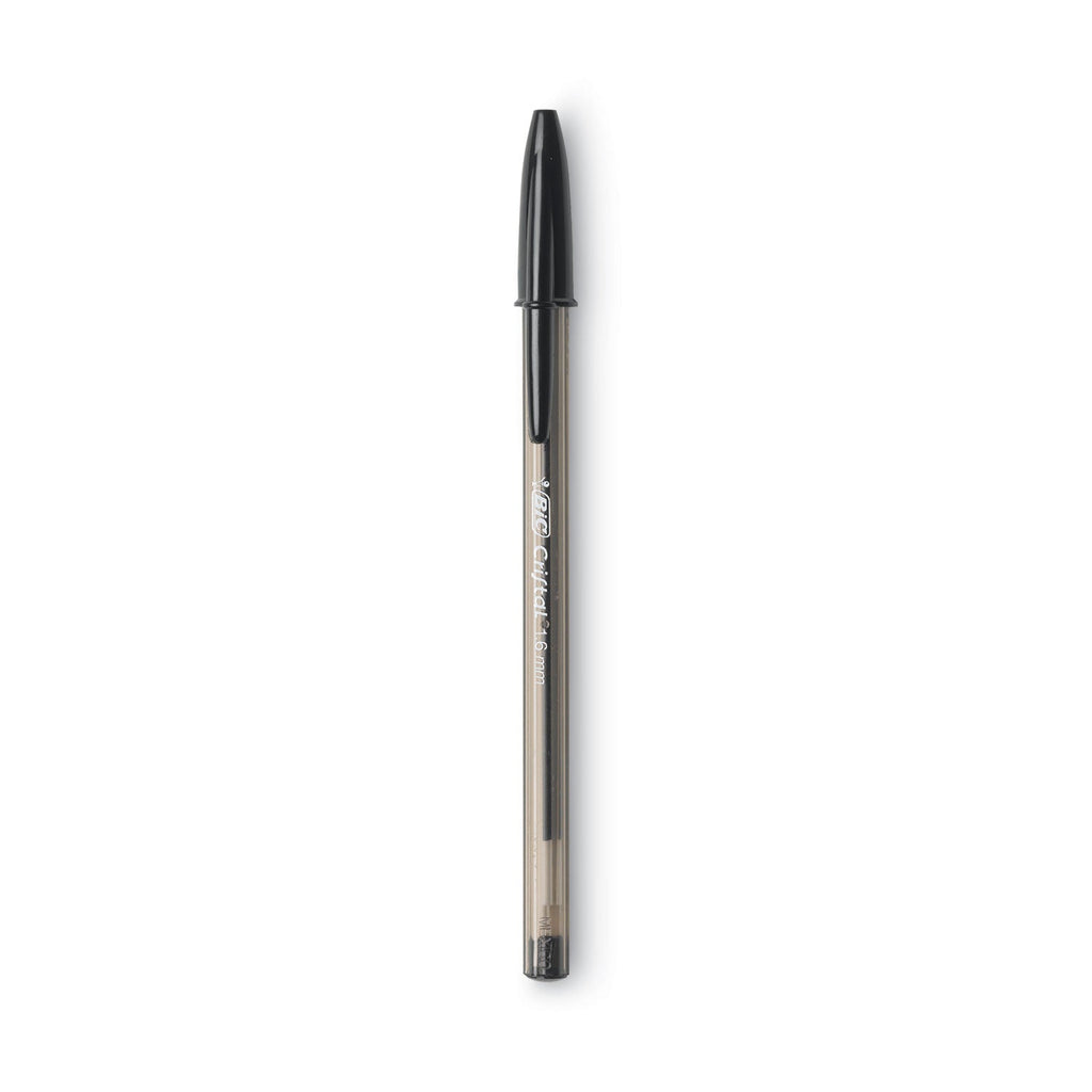 BIC Cristal Xtra Bold Ballpoint Pen, Stick, Bold 1.6 mm, Black Ink, Clear Barrel, Dozen