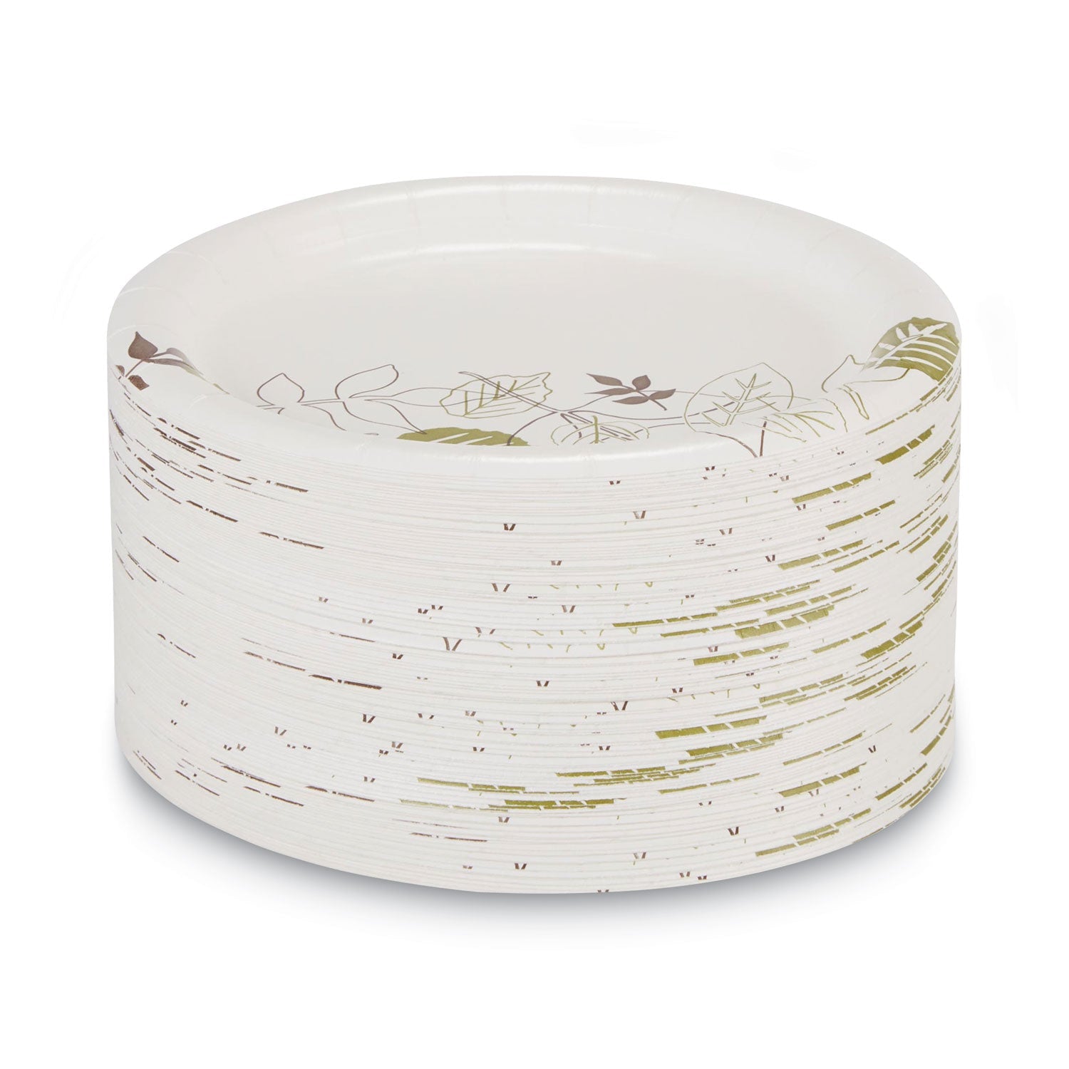 Dixie Pathways Soak-Proof Shield Mediumweight Paper Plates, 6.88" dia, Green/Burgundy, 125/Pack, 8 Packs/Carton