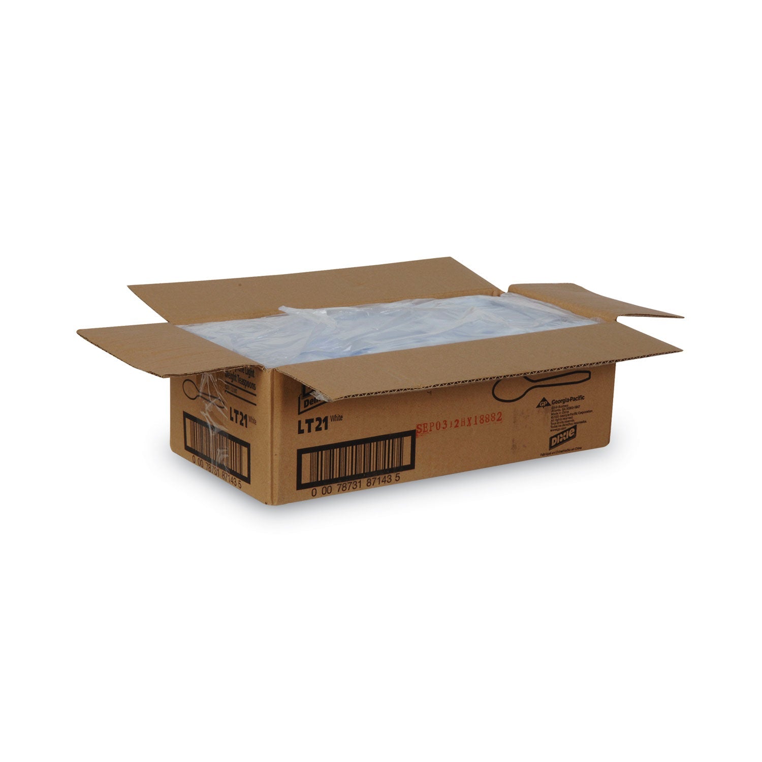Dixie Lightweight Polystyrene Cutlery, Teaspoon, White, 1,000/Carton