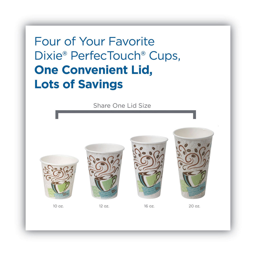 Dixie Dome Drink-Thru Lids, Fits 10 oz to 20 oz Dixie Paper Hot Cups, White, 100/Pack
