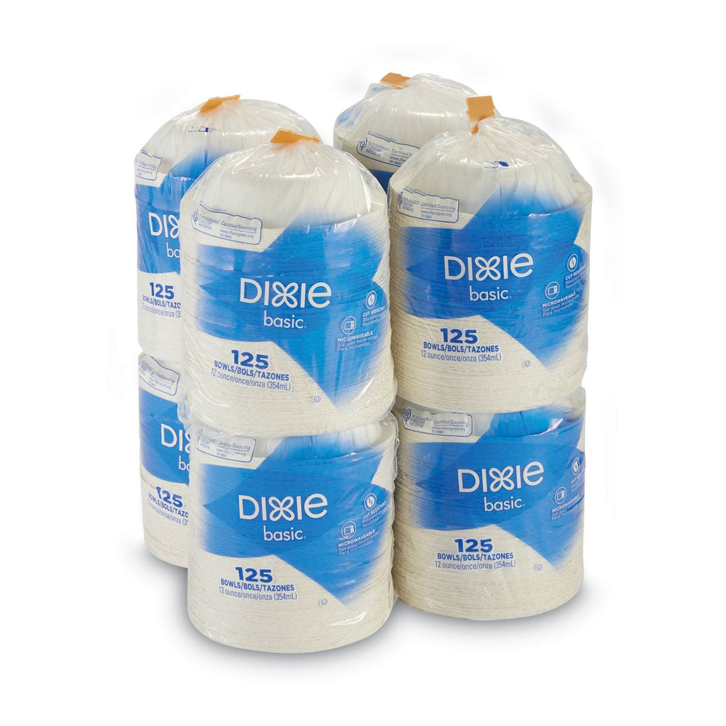 Dixie Paper Dinnerware, Bowls, 12 oz, White, 1,000/Carton