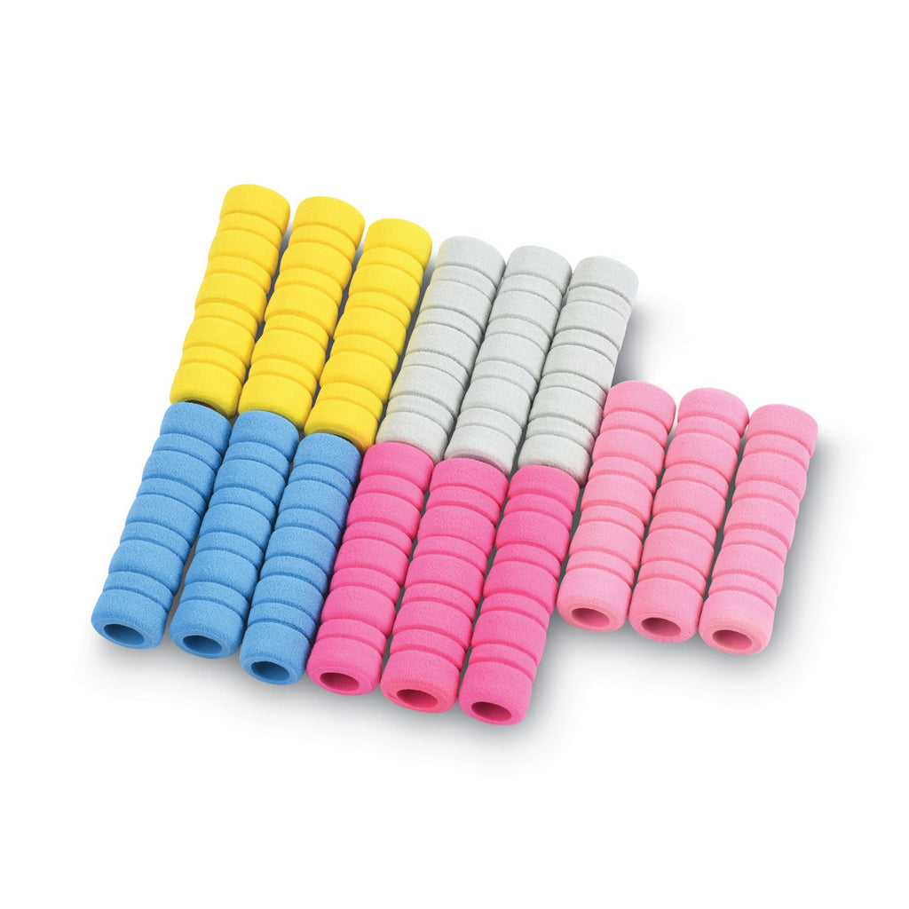 Tatco Ribbed Pencil Cushions, 1.75" Long, Assorted Colors, 50/Box