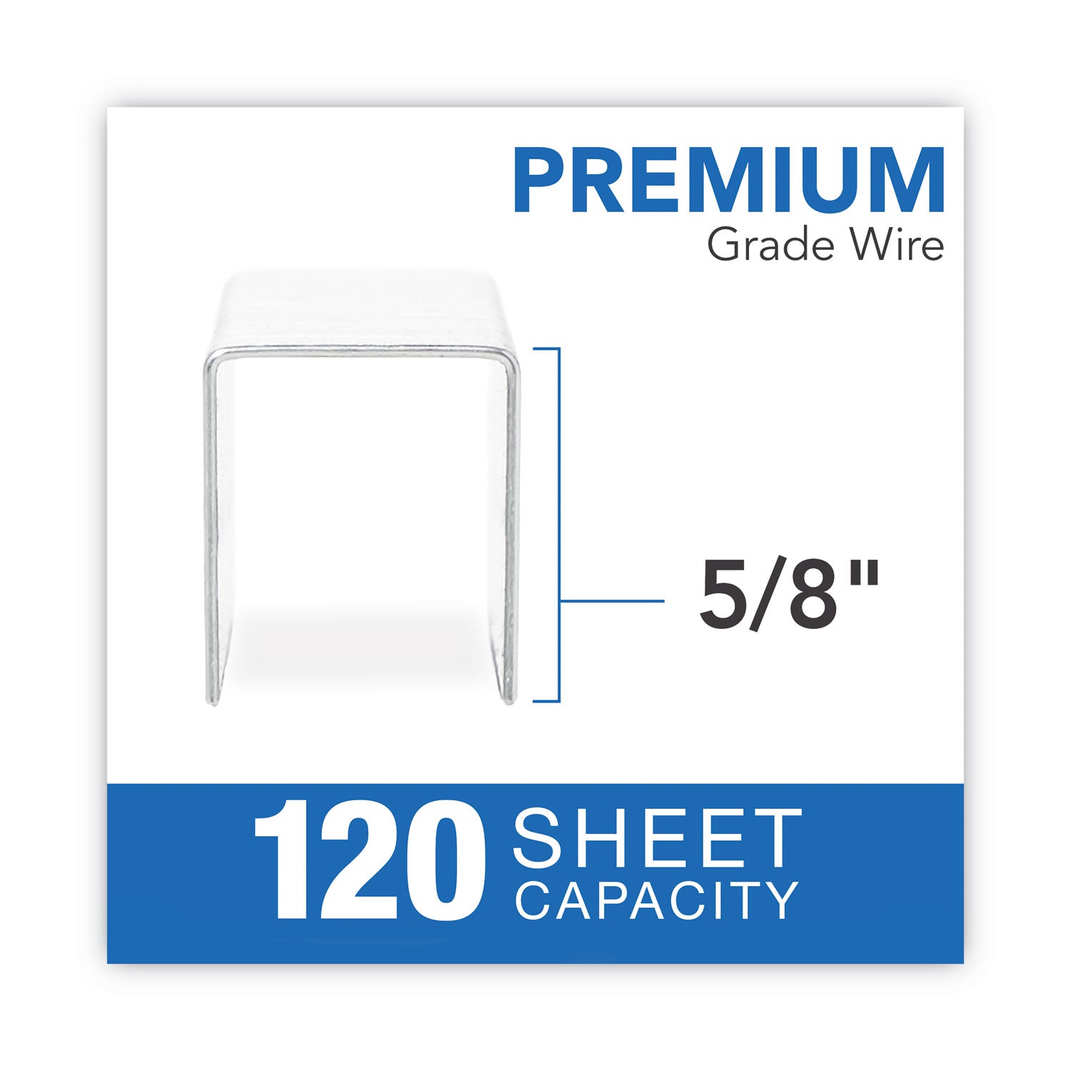 Swingline Light Touch Heavy-Duty Staples, 0.63" Leg, 0.5" Crown, Steel, 2,500/Box