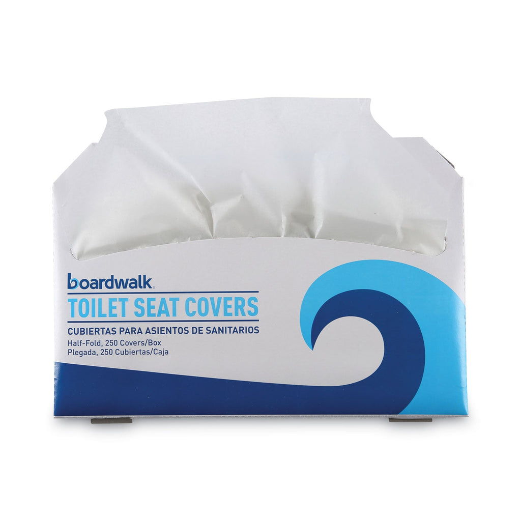 Boardwalk Premium Half-Fold Toilet Seat Covers, 14.25 x 16.5, White, 250 Covers/Sleeve, 20 Sleeves/Carton