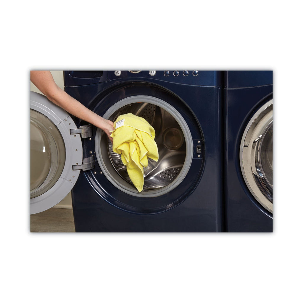 Boardwalk Microfiber Cleaning Cloths, 16 x 16, Yellow, 24/Pack