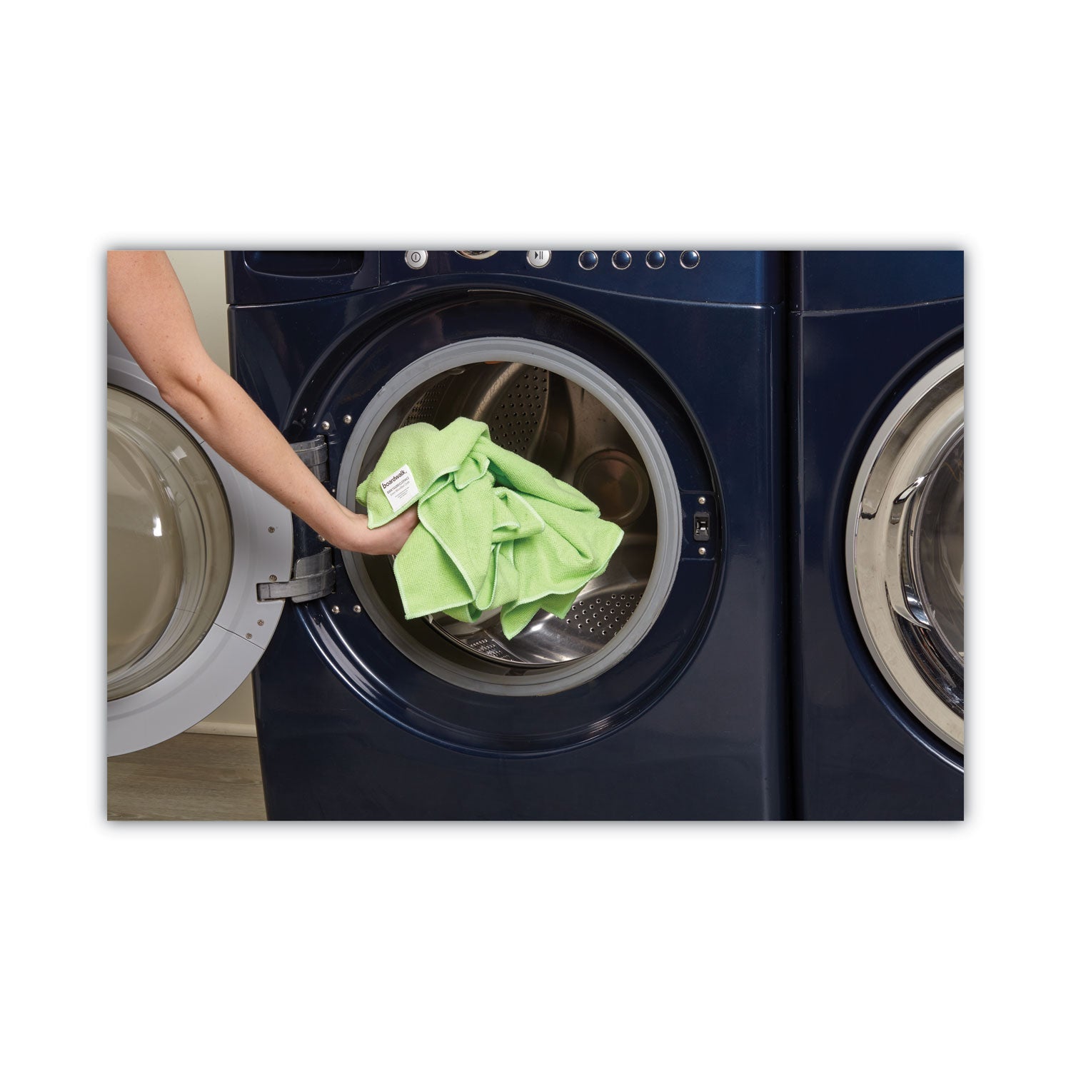 Boardwalk Microfiber Cleaning Cloths, 16 x 16, Green, 24/Pack