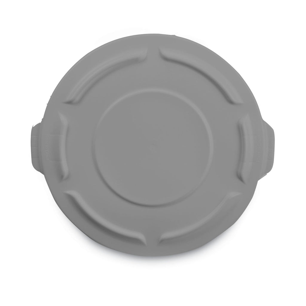 Rubbermaid Round Flat Top Lid, for 55 gal Round BRUTE Containers, 26.75" Diameter, Gray