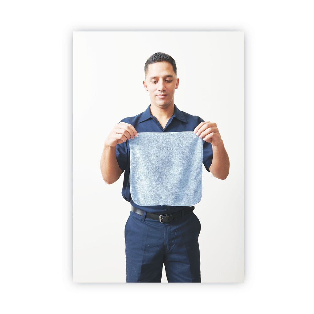Rubbermaid Microfiber Cleaning Cloths, 12 x 12, Blue, 24/Pack