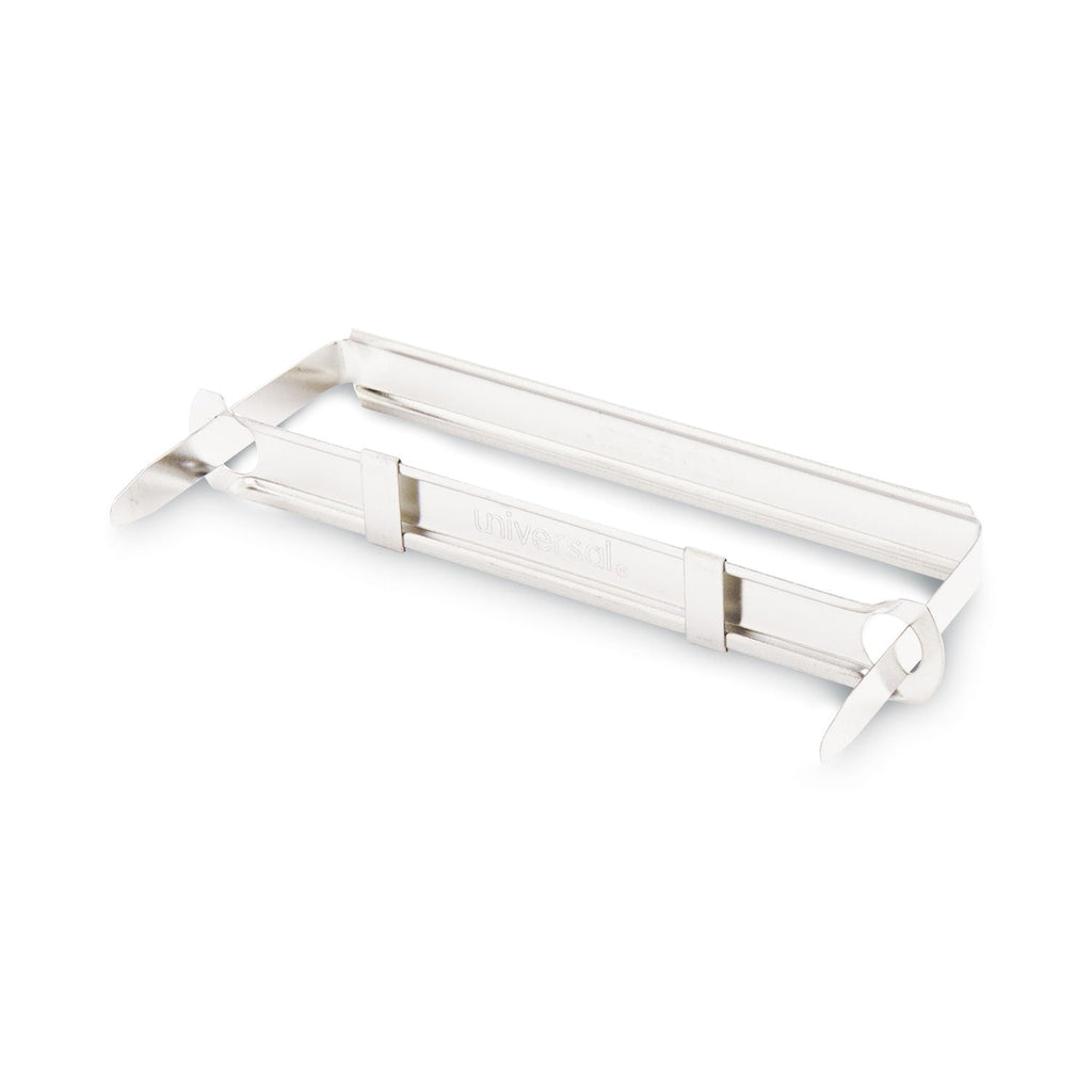 Universal Two-Piece Two-Prong Paper Fastener Base and Compressor Sets, 1" Capacity, 2.75" Center to Center, Silver, 50/Box