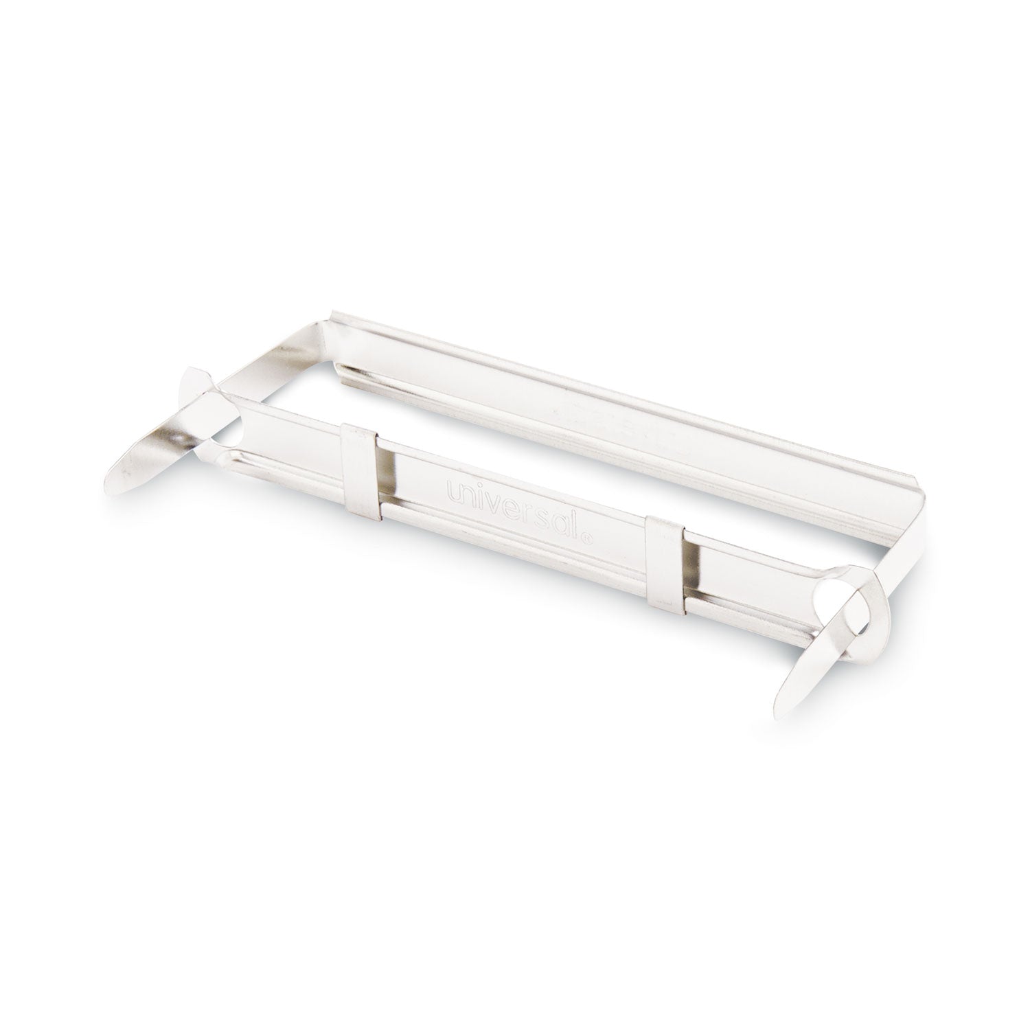 Universal Two-Piece Two-Prong Paper Fastener Base and Compressor Sets, 1" Capacity, 2.75" Center to Center, Silver, 50/Box
