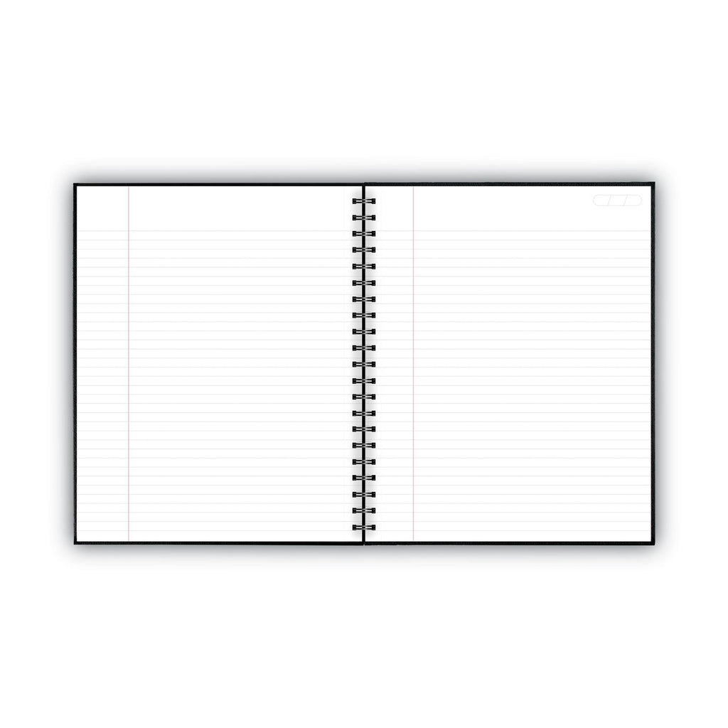 Cambridge Hardbound Notebook with Pocket, 1 Subject, Wide/Legal Rule, Black Cover, 11 x 8.5, 96 Sheets