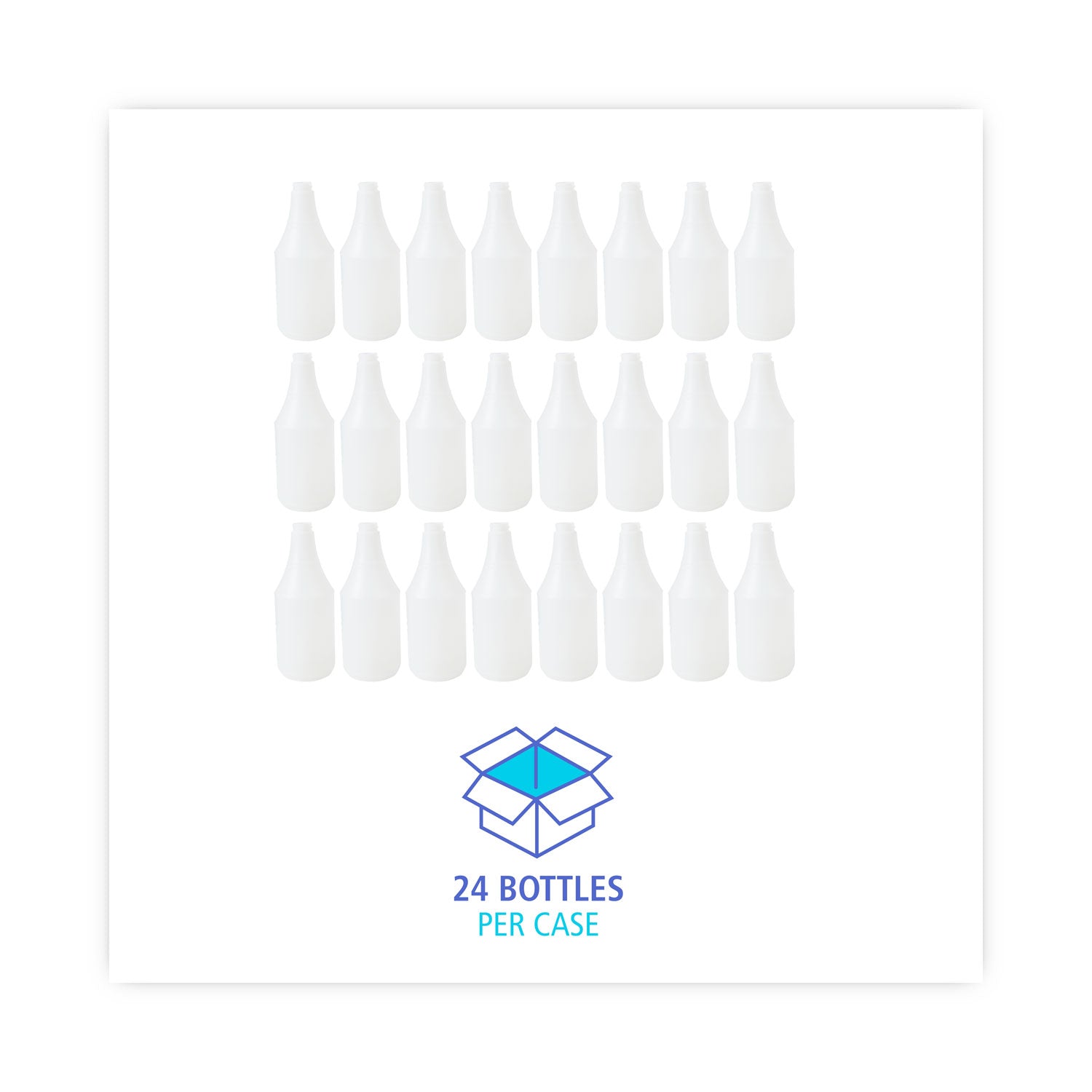 Boardwalk Embossed Spray Bottle, 24 oz, Clear, 24/Carton