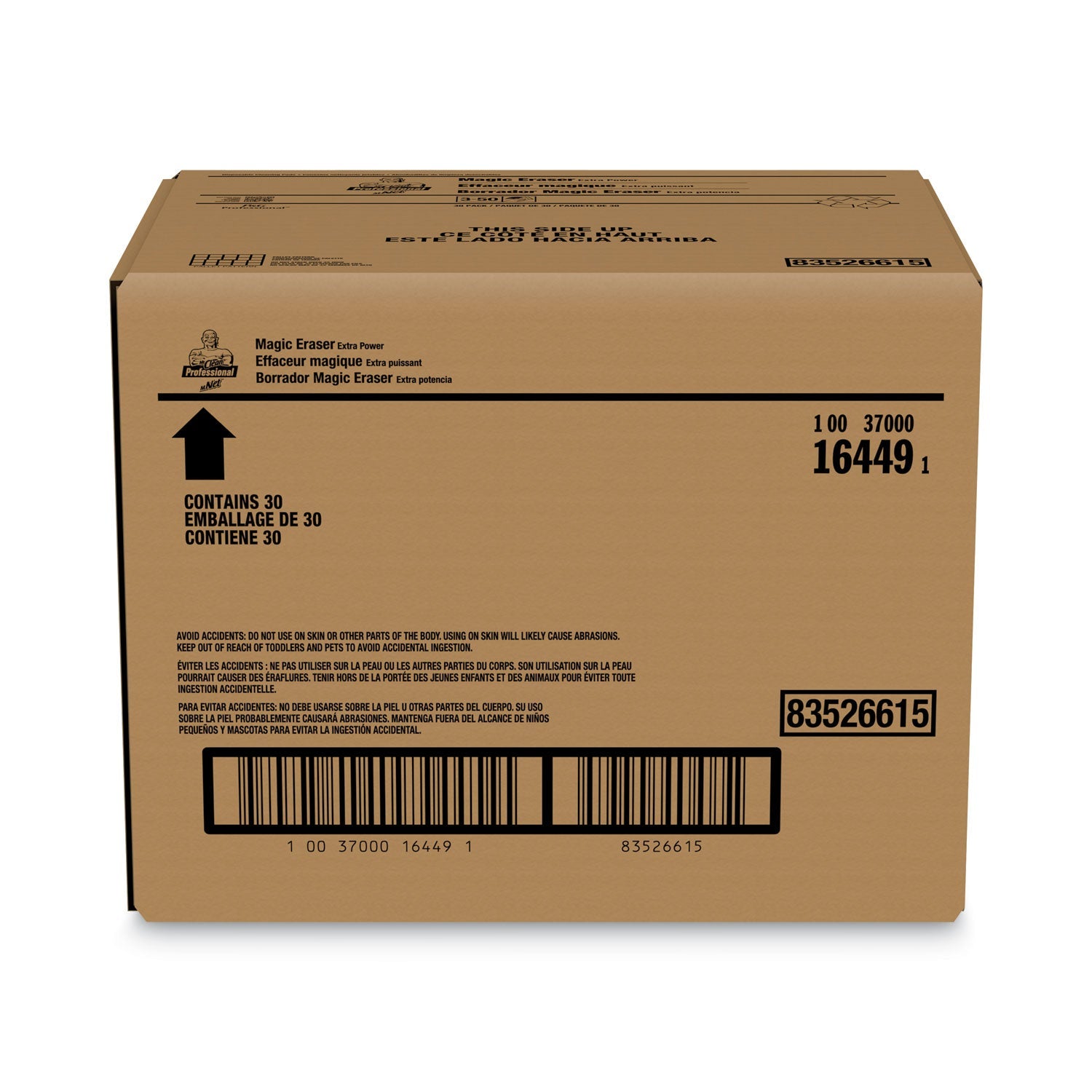 Mr. Clean Magic Eraser Extra Durable, 4.6 x 2.4, 0.7" Thick, White, 30/Carton