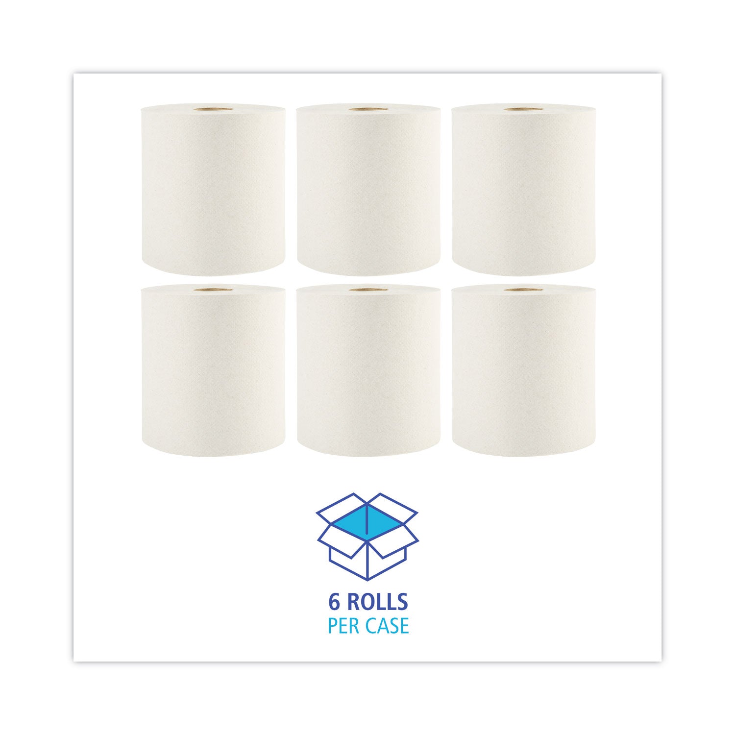 Boardwalk Green Universal Roll Towels, 1-Ply, 8"x 800 ft, Natural, 6 Rolls/Carton
