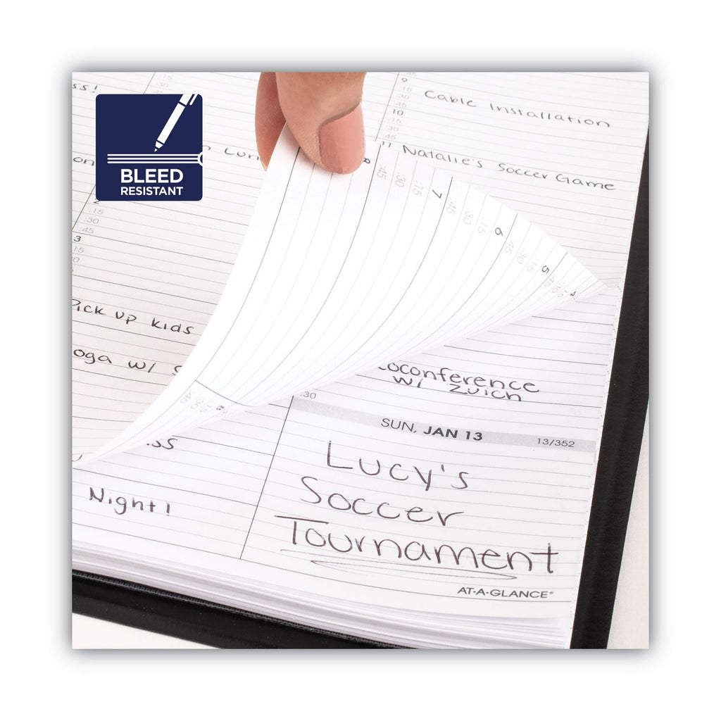 AT-A-GLANCE Two-Person Group Daily Appointment Book, 11 x 8, Black Cover, 12-Month (Jan to Dec): 2023