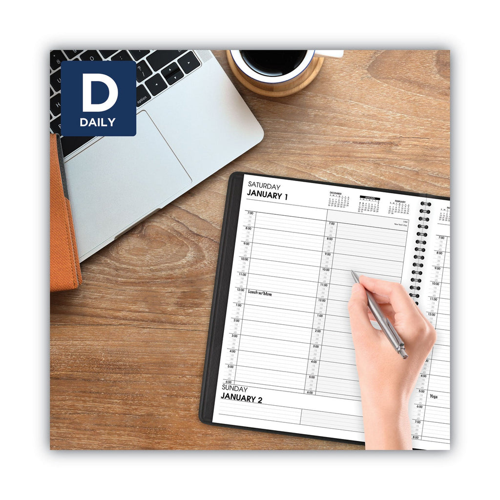 AT-A-GLANCE Two-Person Group Daily Appointment Book, 11 x 8, Black Cover, 12-Month (Jan to Dec): 2023