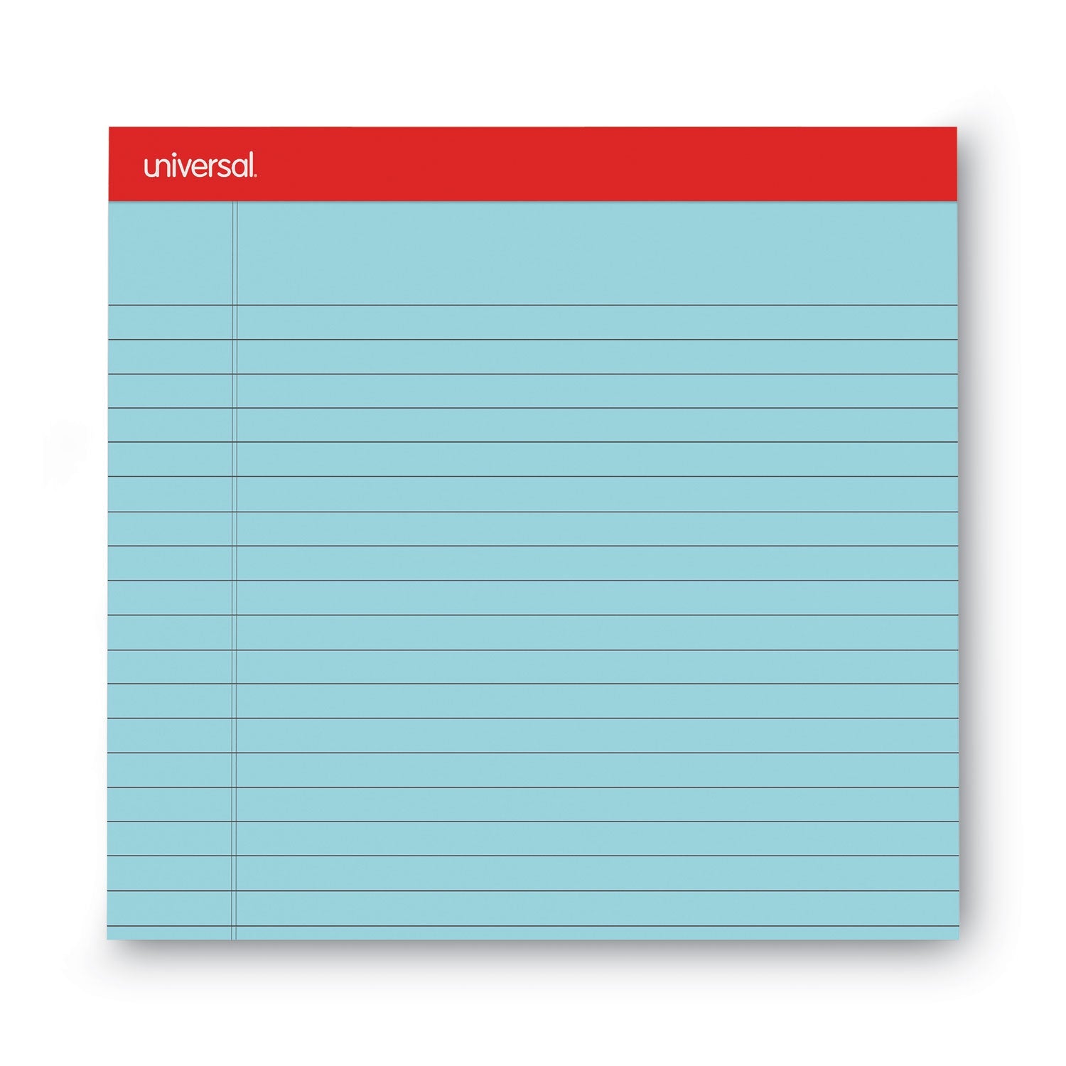 Universal Colored Perforated Ruled Writing Pads, Wide/Legal Rule, 50 Blue 8.5 x 11 Sheets, Dozen