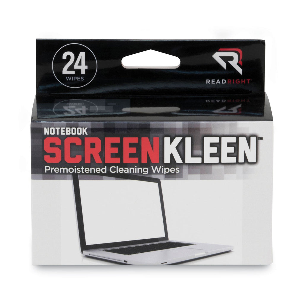 Read Right Notebook ScreenKleen Pads, Cloth, 7 x 5, White, 24/Box