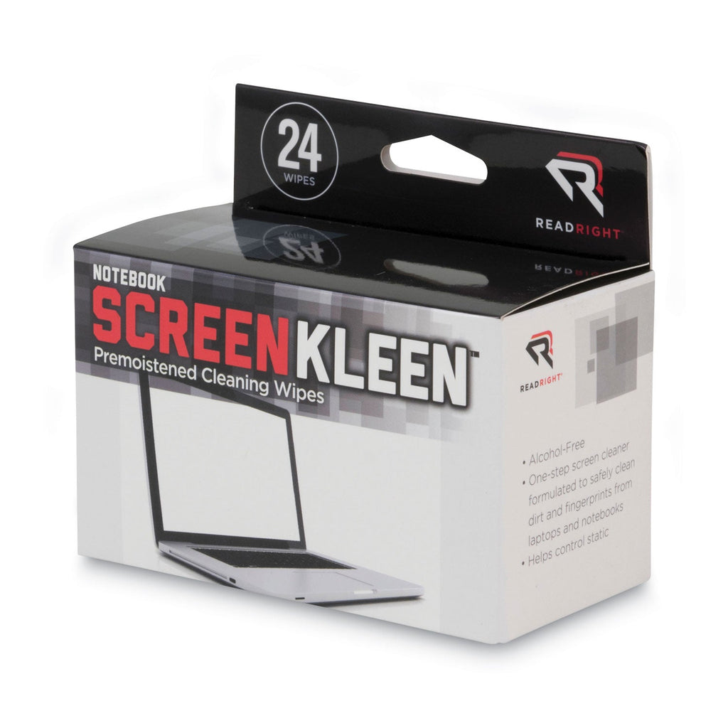Read Right Notebook ScreenKleen Pads, Cloth, 7 x 5, White, 24/Box