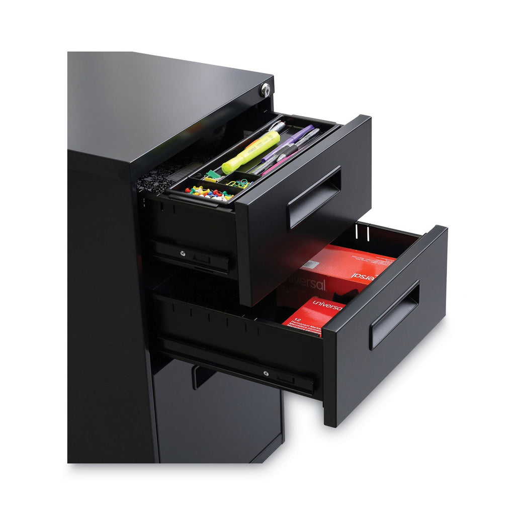 Alera File Pedestal, Left or Right, 3-Drawers: Box/Box/File, Legal/Letter, Charcoal, 14.96" x 19.29" x 27.75"