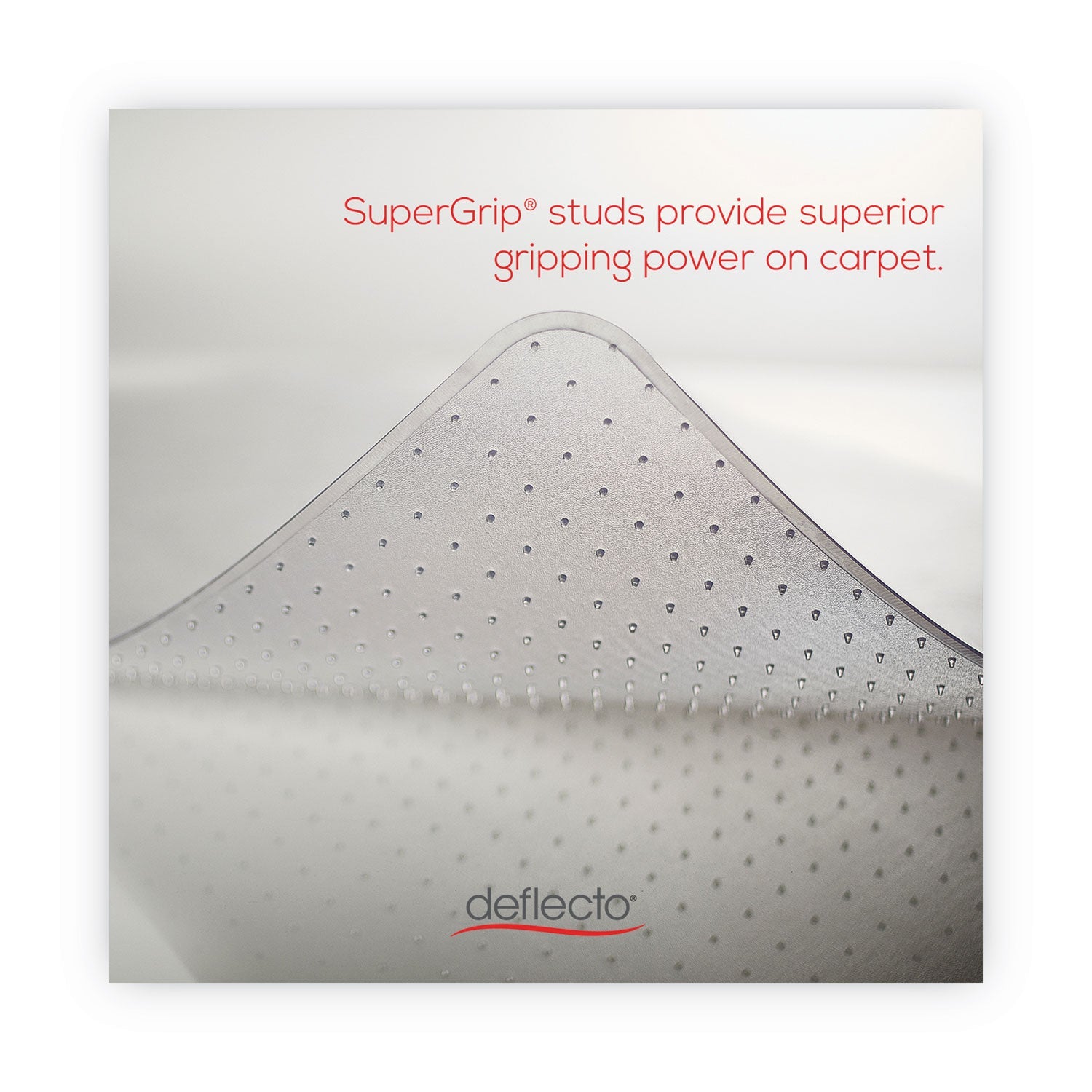 deflecto DuraMat Moderate Use Chair Mat, Low Pile Carpet, Roll, 36 x 48, Lipped, Clear