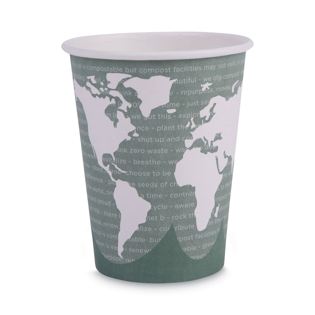 Eco-Products World Art Renewable and Compostable Hot Cups, 12 oz, 50/Pack, 20 Packs/Carton