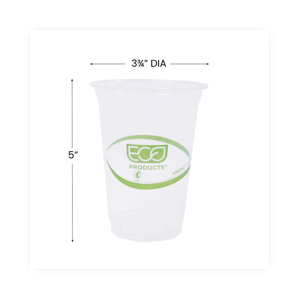 Eco-Products GreenStripe Renewable and Compostable Cold Cups, 16 oz, Clear, 50/Pack, 20 Packs/Carton