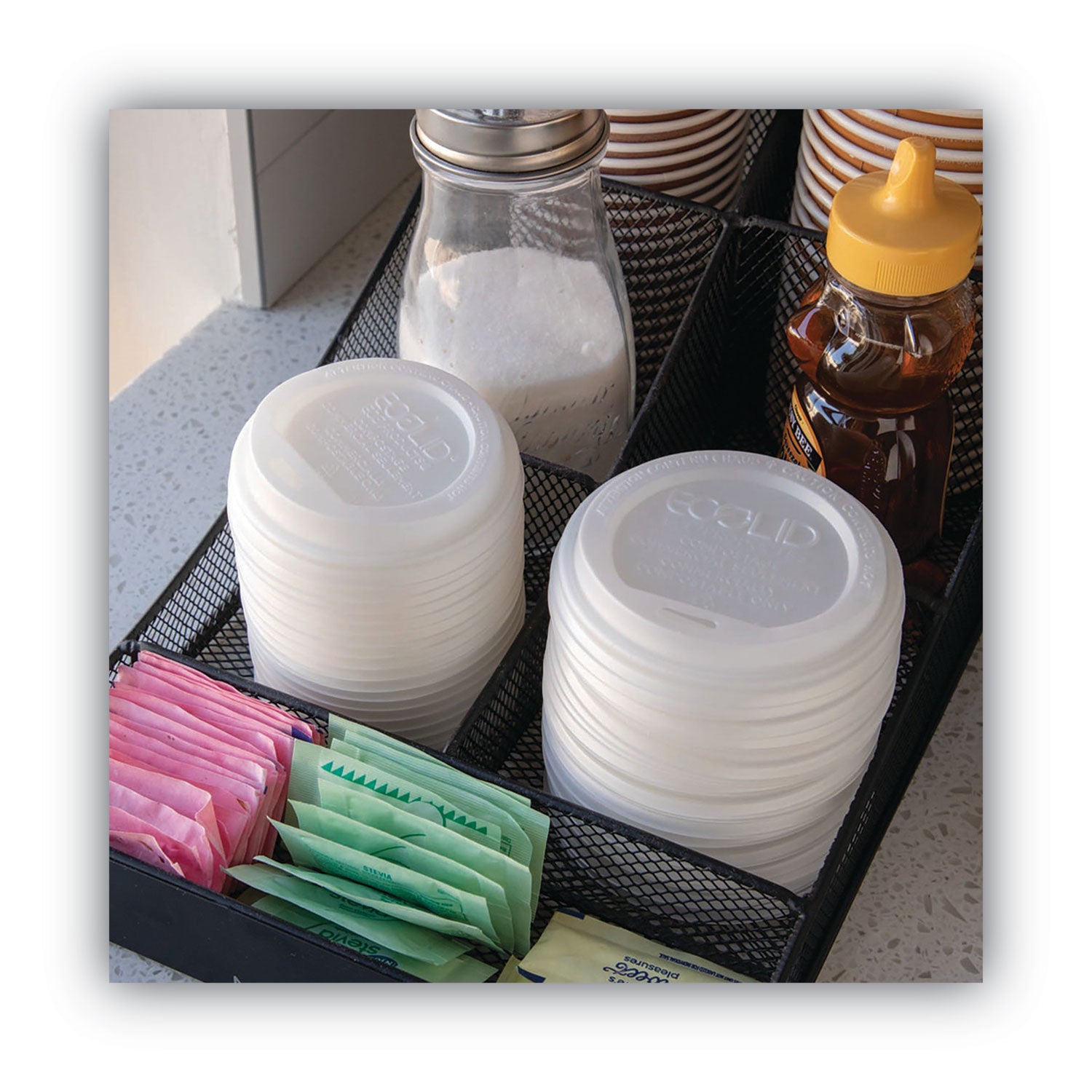 Eco-Products EcoLid Renewable/Compostable Hot Cup Lid, PLA, Fits 10 oz to 20 oz Hot Cups, 50/Pack, 16 Packs/Carton