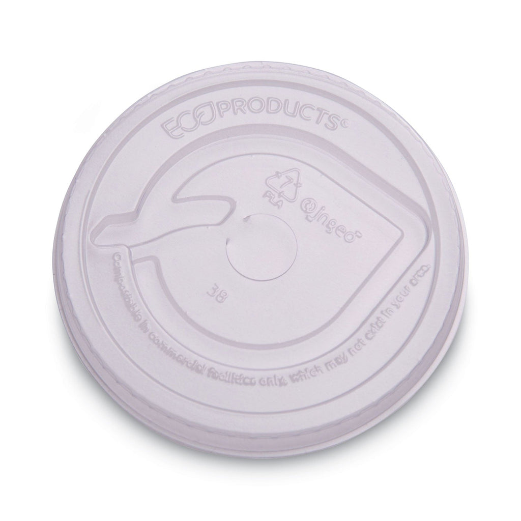 Eco-Products GreenStripe Renewable and Compost Cold Cup Flat Lids, Fits 9 oz to 24 oz Cups, Clear, 100/Pack, 10 Packs/Carton