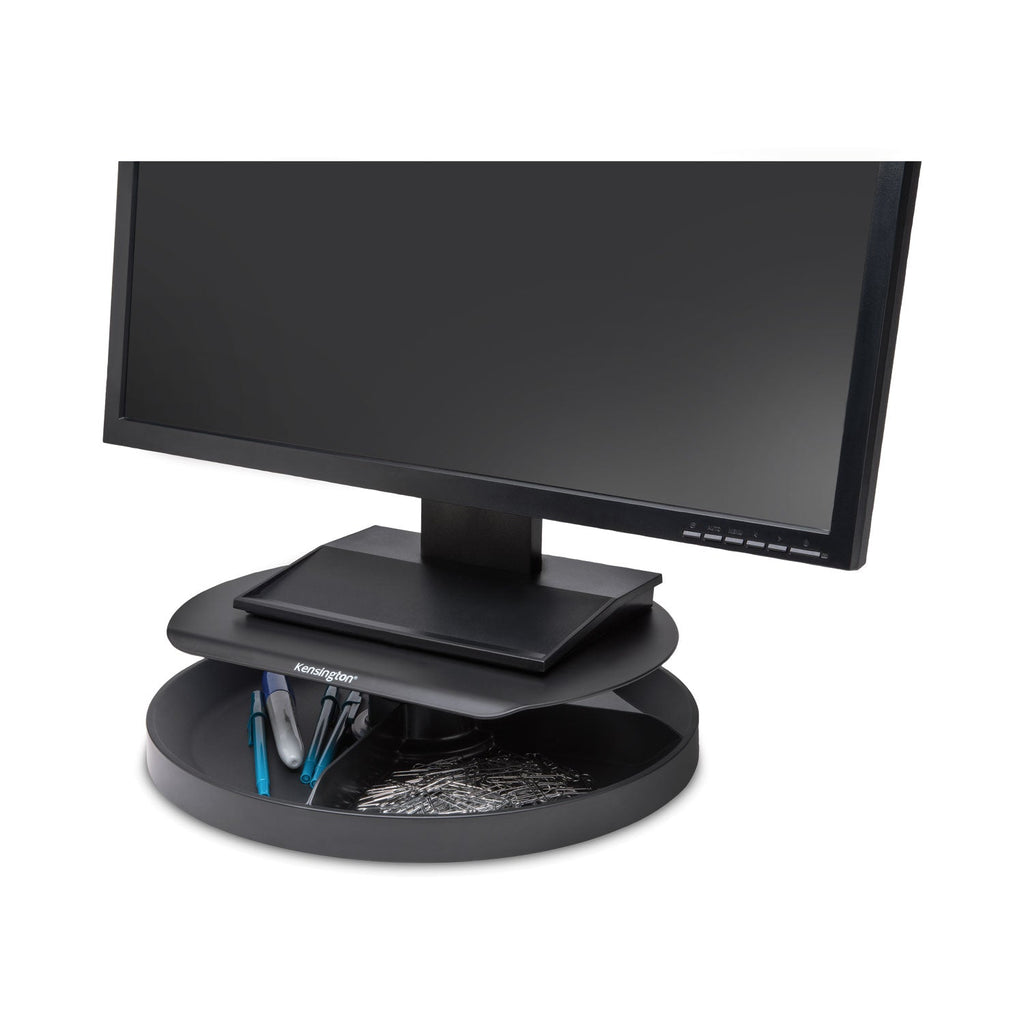 Kensington Spin2 Monitor Stand with SmartFit, 12.6" x 12.6" x 2.25" to 3.5", Black, Supports 40 lbs