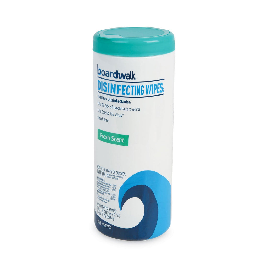 Boardwalk Disinfecting Wipes, 7 x 8, Fresh Scent, 35/Canister, 12 Canisters/Carton