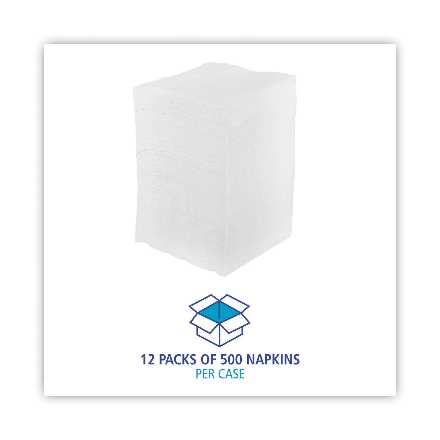 Boardwalk 1/4-Fold Lunch Napkins, 1-Ply, 12" x 12", White, 6000/Carton