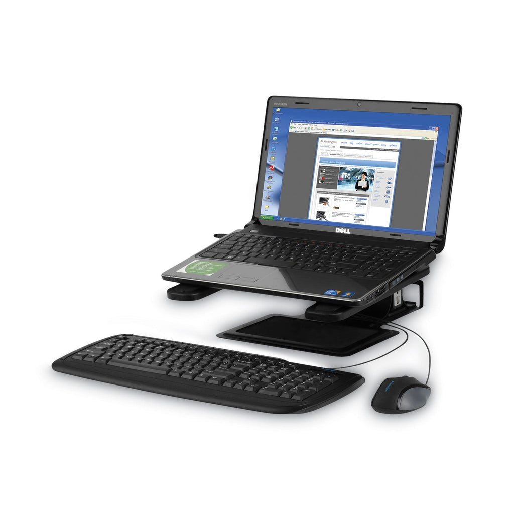 Kensington Adjustable Laptop Stand, 10" x 12.5" x 3" to 7", Black, Supports 7 lbs