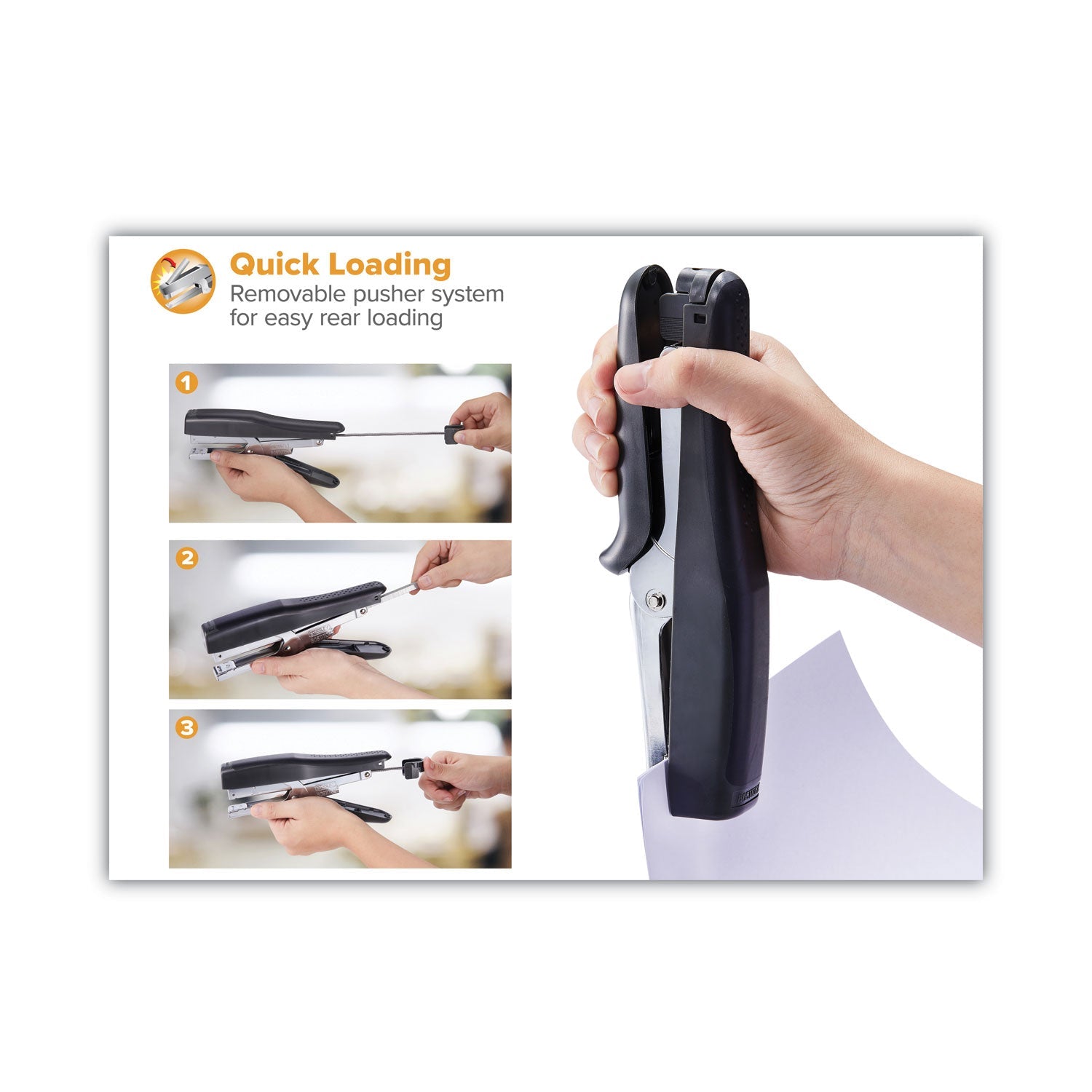 Bostitch B8 Xtreme Duty Plier Stapler, 45-Sheet Capacity, 0.25" to 0.38" Staples, 2.5" Throat, Black/Charcoal Gray